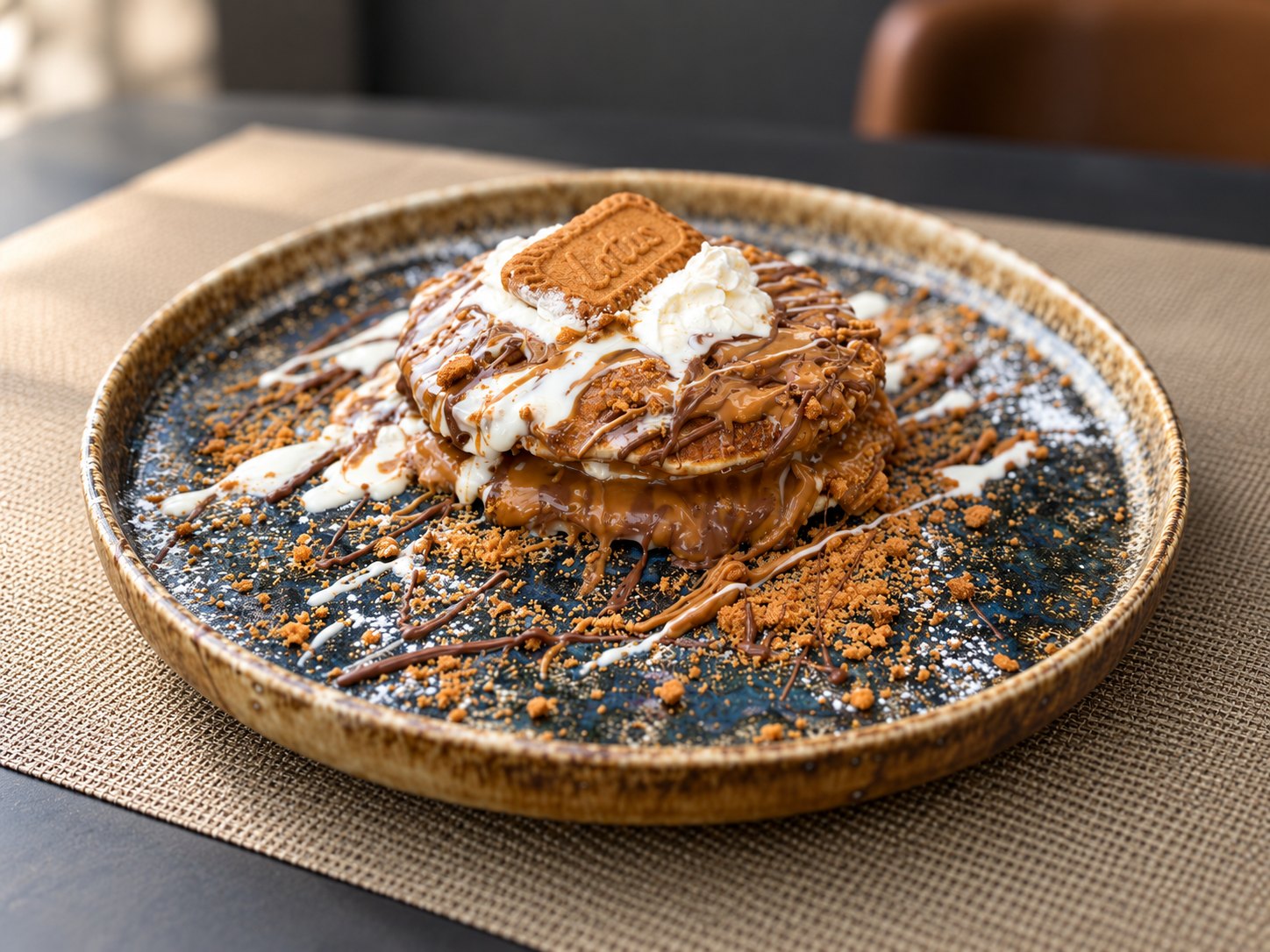 Pancakes Lotus sur la table
